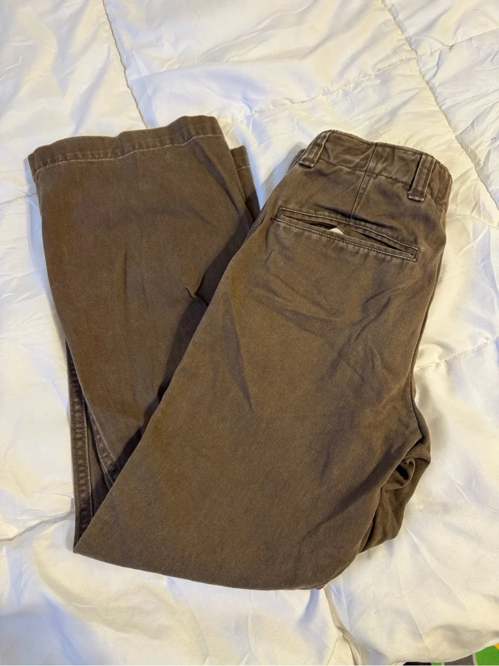 Boys Brown Wide Leg Chino Pants Size 8